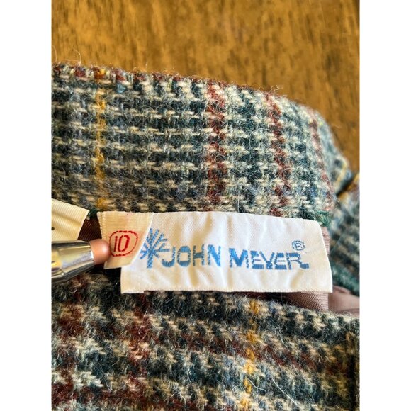 John Mayer Vintage Plaid Wool Knee Length Pencil Skirt 10 Academia Moody Scholar - Picture 7 of 8